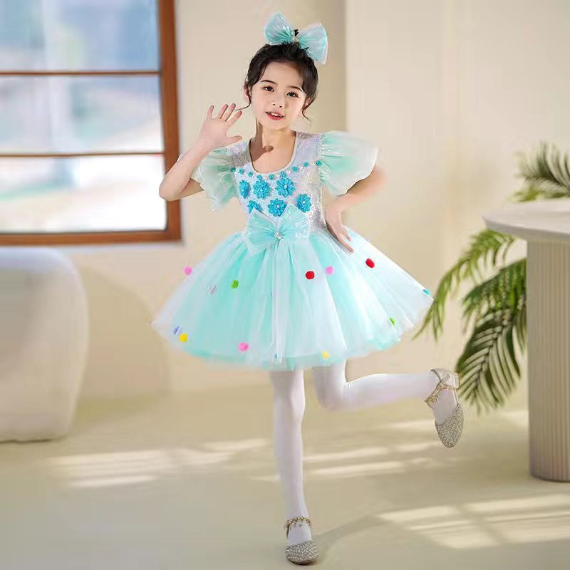 六一儿童演出服女童蓬蓬裙公主纱裙幼儿园舞蹈可爱表演芭比梦蝶