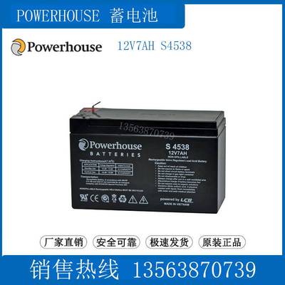 Powerhouse蓄电池12V7AH 电瓶 (S 4538) 医疗设备/UPS应急/电梯