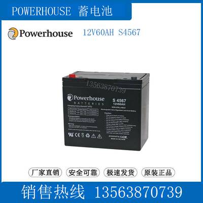 Powerhouse蓄电池12V60AH 电瓶 (S 4567) 医疗设备/UPS/照明/监控