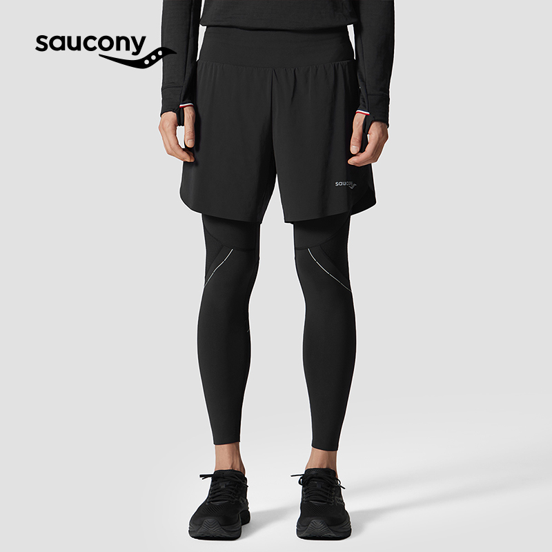 索康尼高弹运动二合一紧身长裤