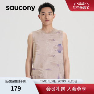 运动男子无袖 Saucony索康尼官方正品 休闲潮流T恤透气时尚 宽松