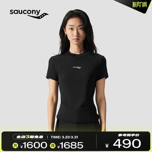 针织衫 微弹短袖 减龄小高领修身 Saucony索康尼女子春夏2A抗菌时尚
