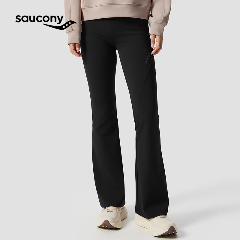 Saucony索康尼女子舒适自如柔软亲肤显高显瘦高腰弹力喇叭裤