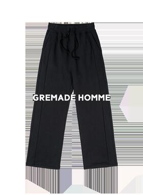 GREMADE 口粮BI入单品加绒宽松直筒休闲运动裤卫裤