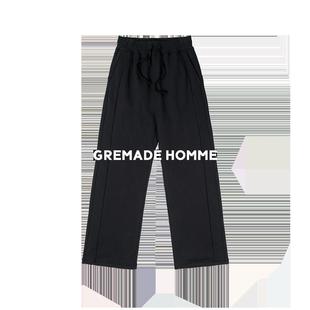 GREMADE 口粮BI入单品加绒宽松直筒休闲运动裤卫裤