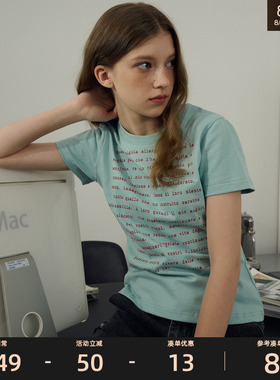 HeartBoon【离职宣言】夏季甜辣妹美式复古情侣半袖重磅短袖T恤女