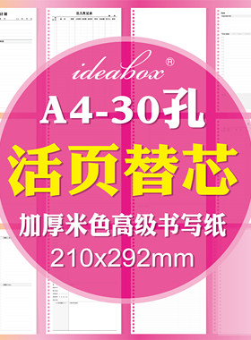 灵感盒子30孔a4活页本方格横线