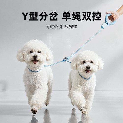 kimpets狗狗牵引绳一拖二小型犬