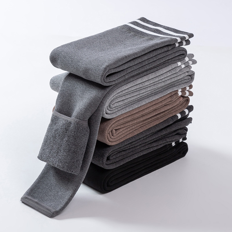 打底裤女外穿秋冬季加绒加厚高腰修身弹力灰色保暖踩脚裤九分棉裤