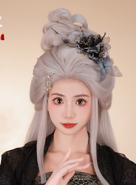 汉服发饰黑色蝴蝶发夹古风头饰烫花头花边夹仙气古装配饰2025新款