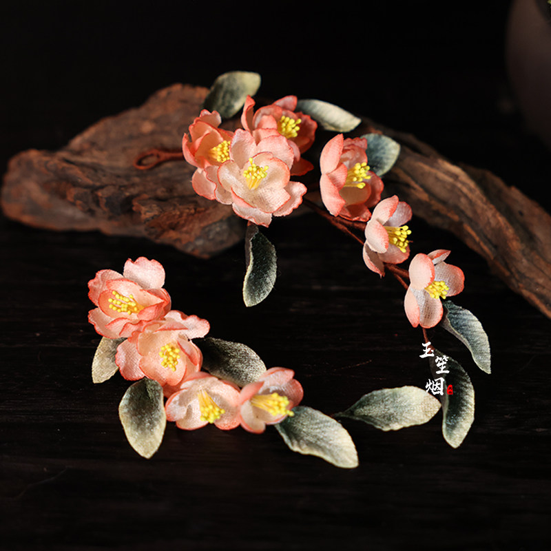 古风发簪国风粉色头花绒布花十二花神杏花发夹汉服头饰女2025新款,饰品/流行首饰/时尚饰品新,发饰,淘宝优惠券,粉丝福利购,淘宝优惠卷