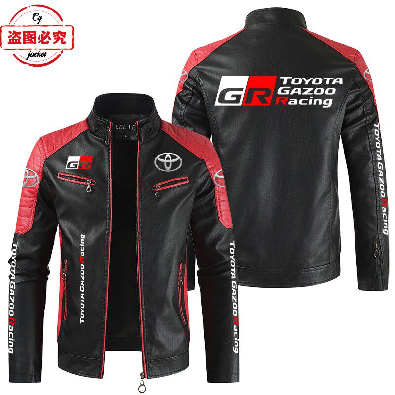 世界锦标赛拉力赛丰田汽车GAZOO Racing标志印花PU皮衣丰田车队服
