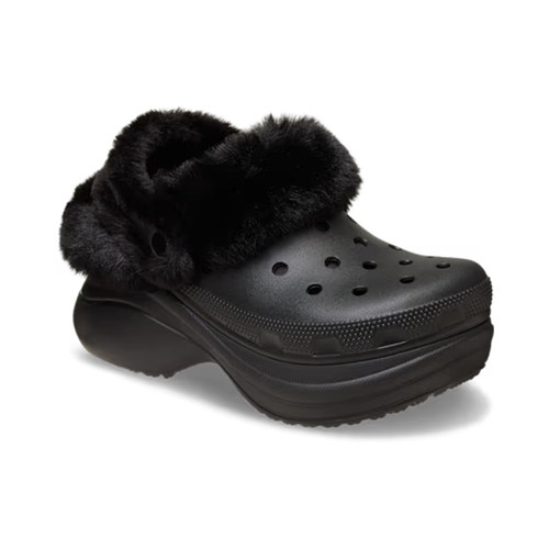 Crocs女小鲸鱼加绒洞洞鞋