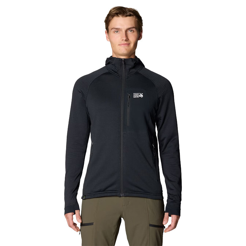 Mountain Hardwear山浩男Polartec Power Grid弹力中层保暖抓绒衣