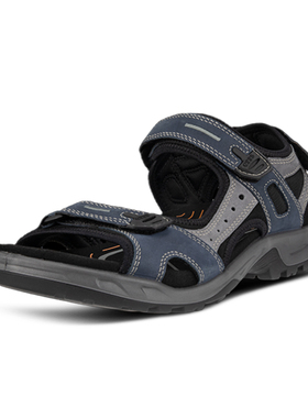 Ecco/爱步舒适休闲透气皮凉鞋 魔术贴平底沙滩凉鞋男士越野069564