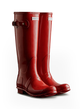 HUNTER女经典光面雨鞋惠灵顿英伦户外露营长筒胶鞋防水雨靴