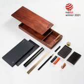 慢物质·花梨全套文房四宝套装 笔墨纸砚全套毛笔狼毫小楷笔书法专