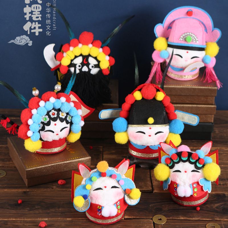 春节礼物新年北京兔爷diy兔儿奶手工戏曲脸谱摆件儿童制作材料包