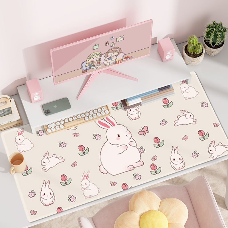简约卡通鼠标垫加厚锁边桌垫