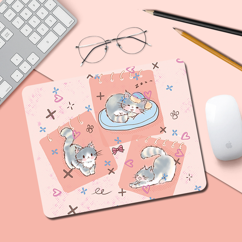 卡通猫咪鼠标垫电脑办公桌面垫