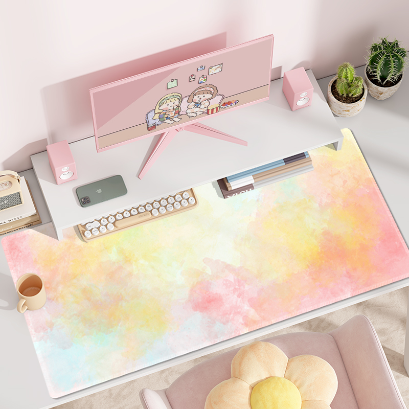 简约卡通鼠标垫加厚锁边桌垫
