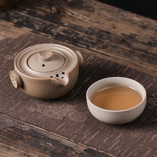 户外收纳一壶一杯便携式 厂家直供粗陶快客杯旅行茶具套装 快客杯