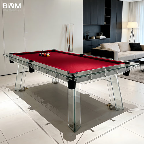 bvm美式中式水晶透明玻璃台球桌