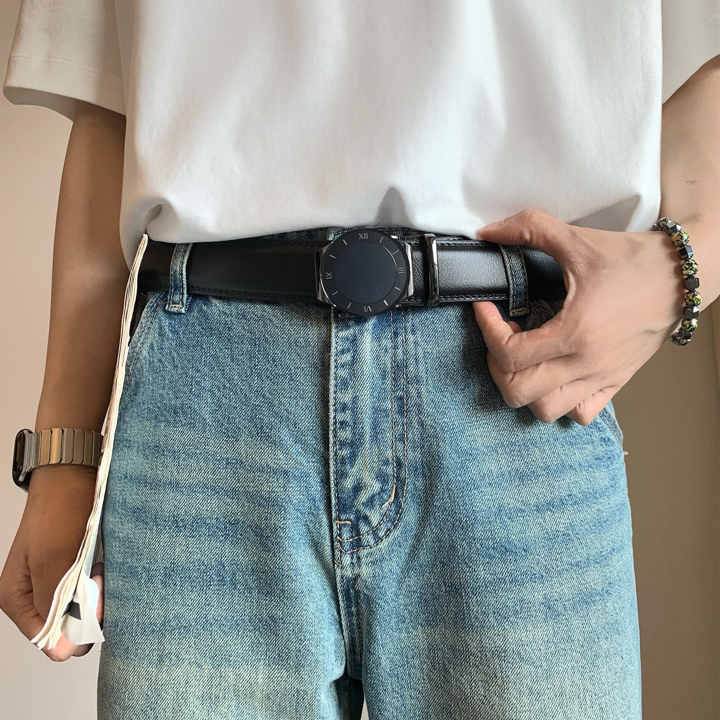 新款皮带男自动扣商务高档西装腰带青少年百搭合金牛仔裤带1013z