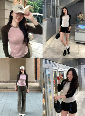 daydayicy 纽约vtg 长袖休闲T恤女秋季宽松复古街头风设计感上衣