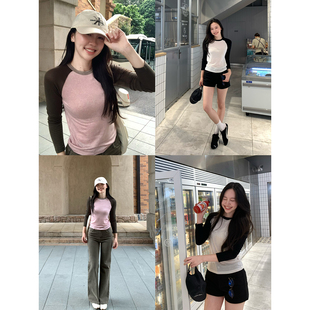 daydayicy 纽约vtg 长袖休闲T恤女秋季宽松复古街头风设计感上衣