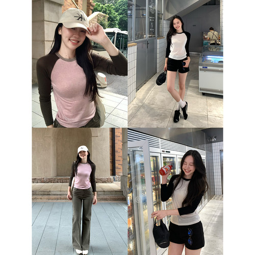 daydayicy 纽约vtg 长袖休闲T恤女秋季宽松复古街头风设计感上衣