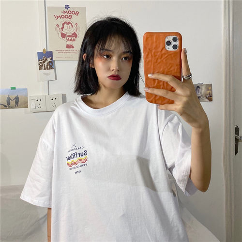欧货大版cec短袖t恤女2020韩版宽松ins潮原宿bf风mschf半袖上衣服