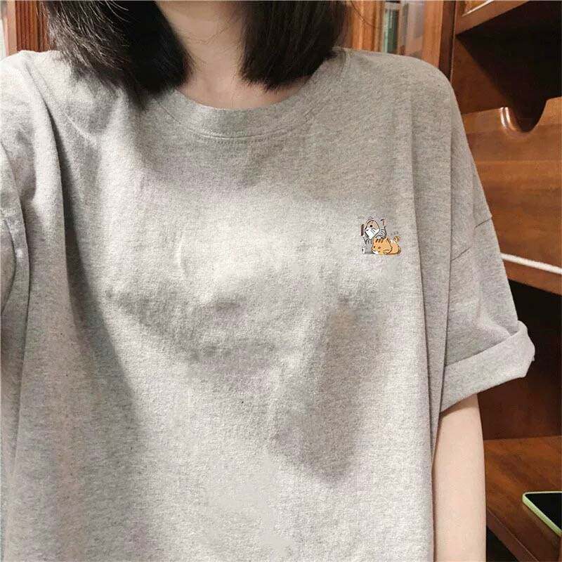 品牌外贸剪标尾单清仓捡漏专 短袖T恤男女士纯棉宽松上衣服ins潮