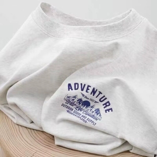 短袖 夏季 T恤纯棉百搭宽松上衣服 纯棉潮牌 外贸撤回尾货清仓捡漏