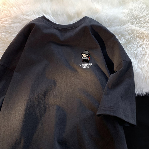 外贸出口尾货清仓捡漏~夏季短袖T恤男女士宽松纯棉潮牌百搭上衣服