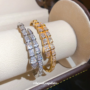 18k真金电镀梯形拼接卡扣手镯轻奢感手环复古气质百搭手饰女