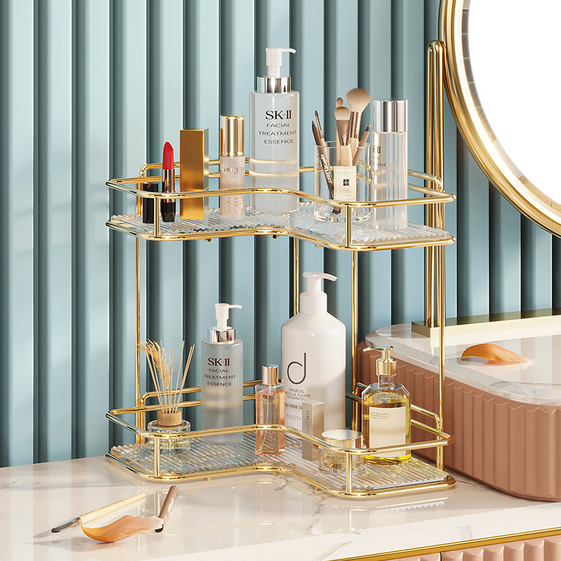 亚克力卫生间置物架三角台面洗手洗漱台浴室厕所护肤化妆品收纳架