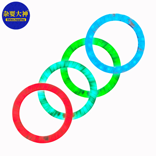 LED发光杂耍圈手抛圈夜晚效果超好专业杂技杂耍小丑表演杂耍道具