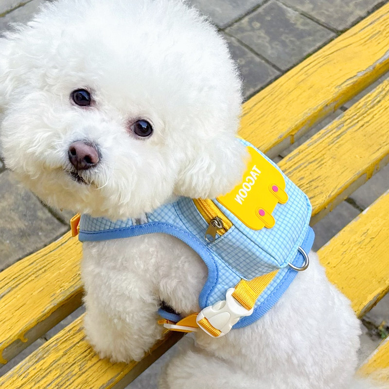 蓬牧小型犬狗狗胸背带小书包