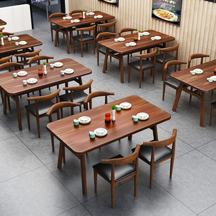餐桌椅组合家用小户型桌子食堂面馆复古快餐饭店餐厅商用北欧饭桌