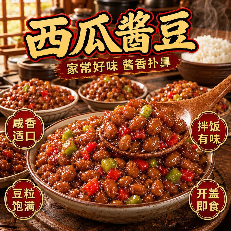 河南土特产西瓜黄豆酱香辣五香味纯手工日晒老酱不添防腐剂佐餐酱