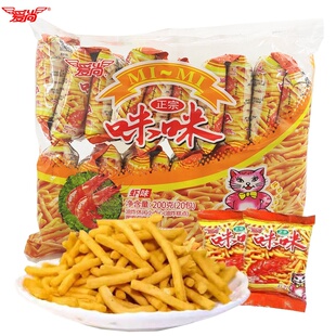 爱尚咪咪虾条200克整袋零食休闲怀旧食品虾味蟹便宜量大