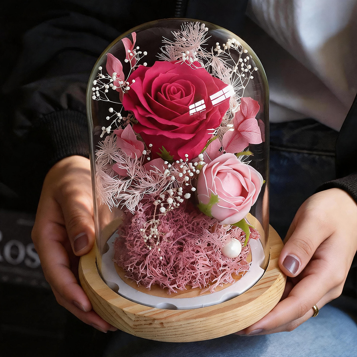 永生花康乃馨玫瑰香皂花玻璃罩情人节结婚新款送女友闺蜜生日礼物图片