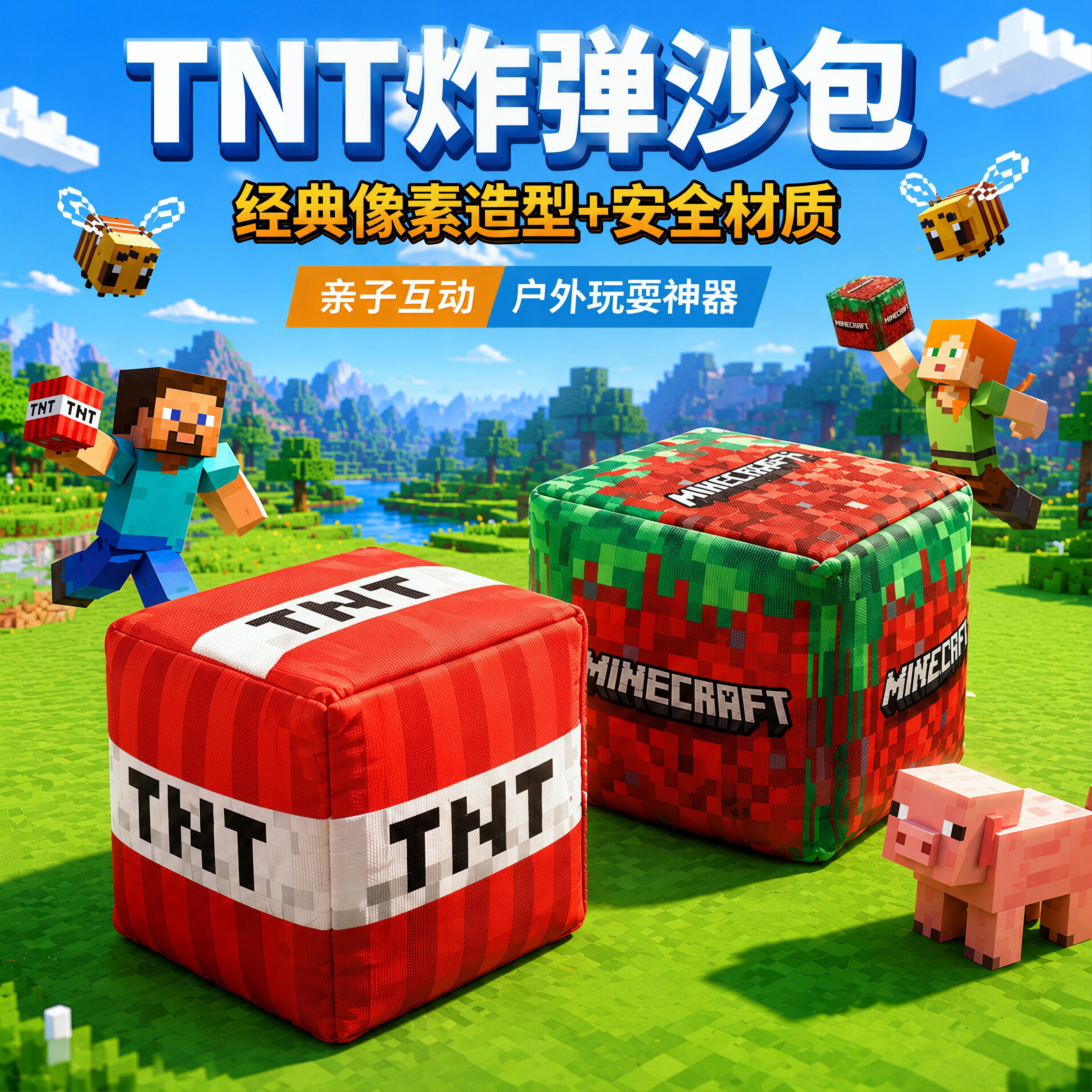 加厚大沙包小学生专用我的世界幼儿园儿童户外草坪投掷丢沙包玩具