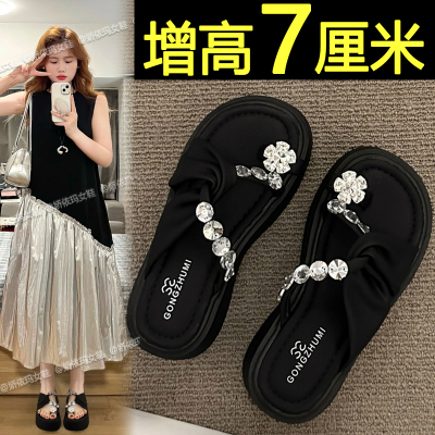 厚底增高法式绝美配裙子凉拖鞋