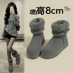 中筒保暖厚底雪地靴内增高棉靴