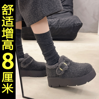 内增高保暖雪地靴厚底加绒勃肯鞋