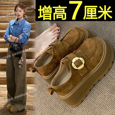 松糕厚底乐福鞋休闲百搭增高单鞋