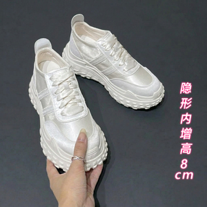 8cm内增高芭蕾德训鞋女2026新款百搭轻便厚底阿甘鞋休闲运动女鞋