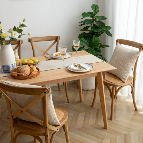 北欧新中式文艺禅意白素色桌旗